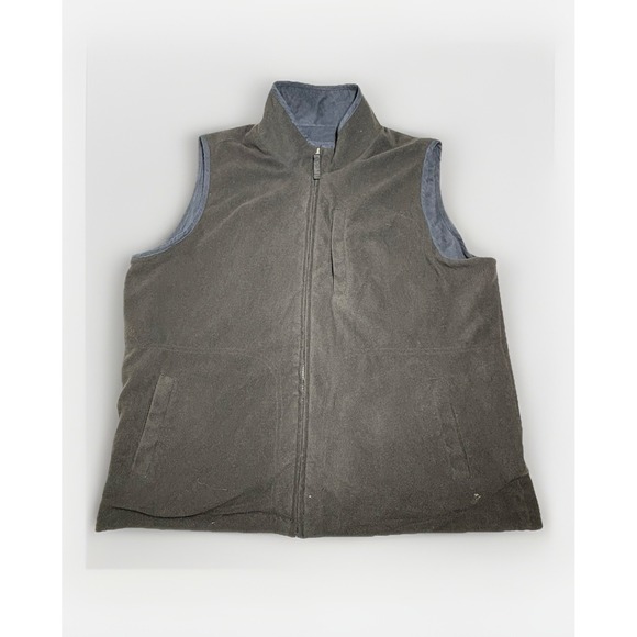 Weatherproof Vest Mens XL Black Suede/Fleece Reversible‎ Full Zip Polyester Dad - Picture 5 of 8